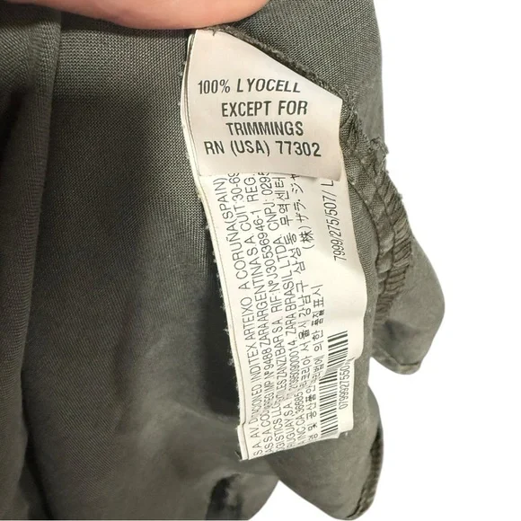 Zara Basic Studded Shoulder Lyocell Button-Down Shirt Size L - Picture 7 of 8